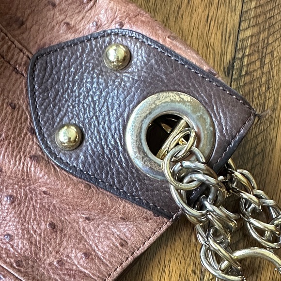 Cynthia Rowley Elegant Brown ostrich Leather Women's Bag - Picture 3 of 9